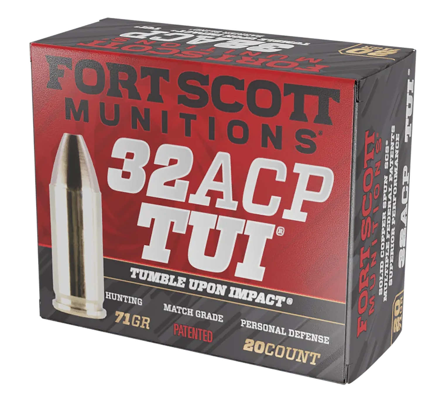 Fort-Scott .32 ACP 71gr Brass – 20rd